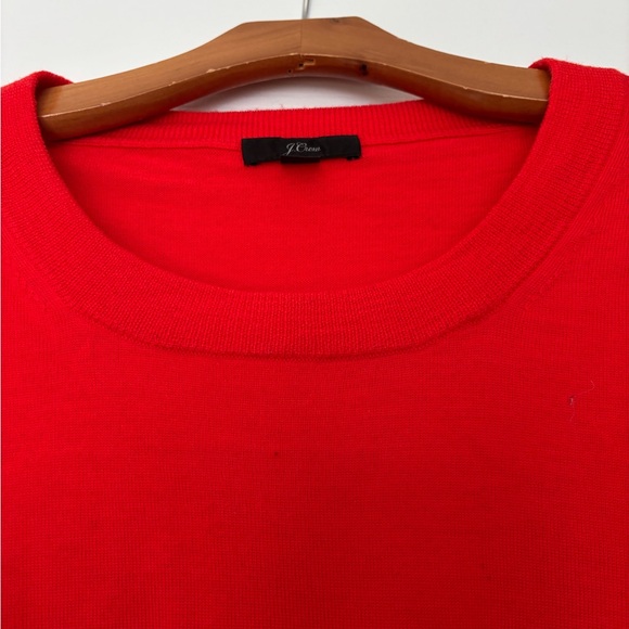 J. Crew Collection Vibrant Red Merino Wool Crew Neck Sweater-XL - Picture 2 of 6